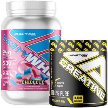 Imagem de Tasty Whey Isolado Hidro Chiclete 900g + Creatina Adaptogen-Unissex