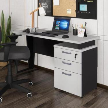 Imagem de Escrivaninha Mesa Escritório 135cm 3 Gavetas Flex Multimóveis CR25321,