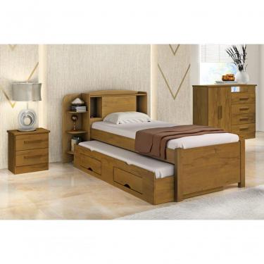 Imagem de Cama Solteiro Com Cama Auxiliar - Milênio Plus-cinamomo - Móveis D'doro