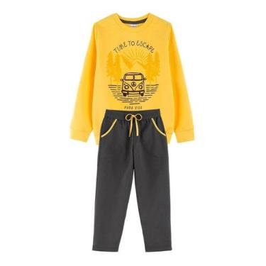 Imagem de Conjunto Infantil Menino Blusão Calça Moletom Inverno Frio - anjo da m