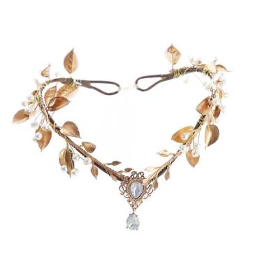 Imagem de Bandana Flower Crown LLinfflr Golden Fairy para mulheres e meninas