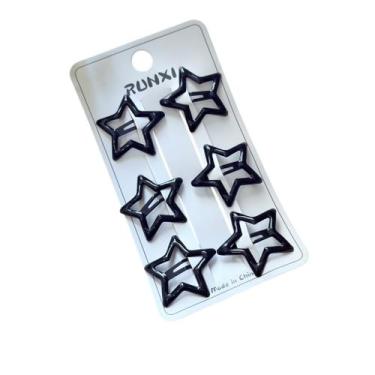 Imagem de Kit Presilhas Tic Tac de Estrela Coloridas  6 Unidades - - Pistache Ac