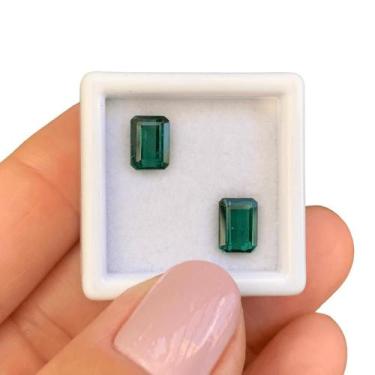 Imagem de Turmalina Azul Baguete Retangular Par 2,52ct - ENE2ESE