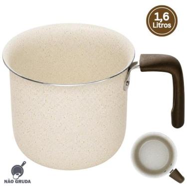 Imagem de Leiteira Fervedor Caneca Antiaderente 14cm 1,6 Litros Eko Bege Multifl