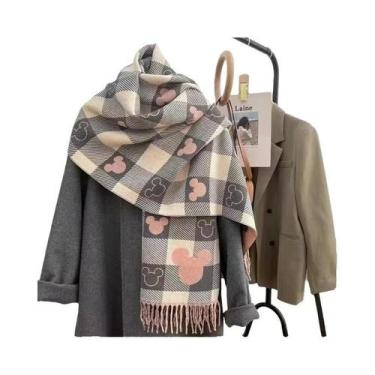 Imagem de Cachecol Feminino De Luxo Para Inverno Em Caxemira Com Borlas Longas, 