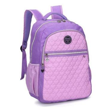 Imagem de Mochila Coração Kika Escolar Casual Feminina Para Notebook , Violeta