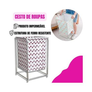 Imagem de Cesto de Roupa Suja Organizador de Brinquedos Multiuso Dobrável Para L