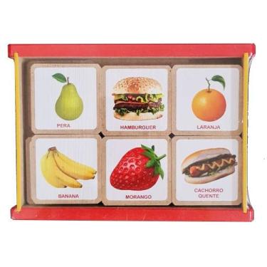 Imagem de Jogo da Memória Educativo em MDF - Alimentos - TRALALA