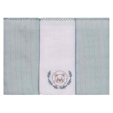 Imagem de Pano de boca quadriculado 58042623 baby joy classicos liso c/bordado e