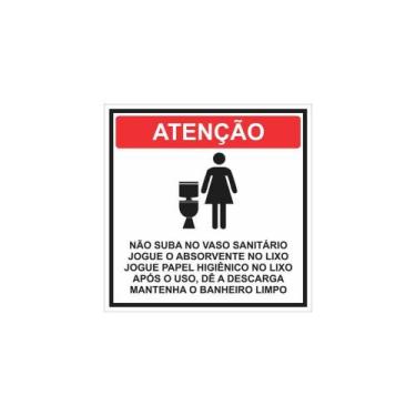 Imagem de Placa de PVC 3mm ORIENTAÇAO SANITARIO FEMININO 15cmx15cm - Bem Brasil 
