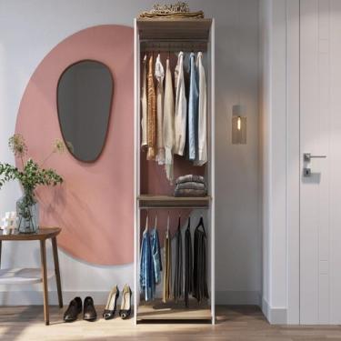 Imagem de Módulo para Closet com Cabideiro e Prateleira 183x45x57cm Branco/Banco
