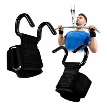 Imagem de Luva Gancho Strap Grip Musculação 136kg Par - Tarju, Preto