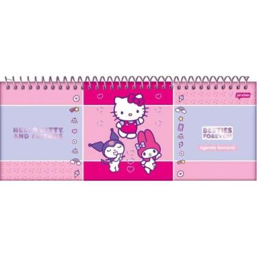 Imagem de Agenda Semanal Hello Kitty Espiral 352 Páginas - - Jandaia, Pink e Azu