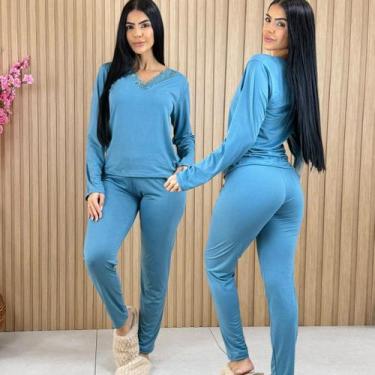 Imagem de Pijama Inverno Suede Barbara Ref 711 Tamanho:GGCor:Verde - Like4you, G