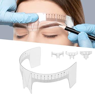 Imagem de Régua de sobrancelha de tatuagem, posicionamento do nariz sobrancelha grooming stencil modelador régua maquiagem ferramentas de medição tatuagem para materiais de microblading, equilíbrio