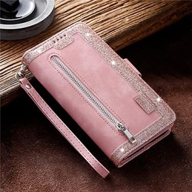 Imagem de Capa de telefone flip de couro com zíper comercial de luxo para Samsung Galaxy S21 S20 FE Ultra S10 S9 S8 Plus A13 A22 A12 A32 A50 A40 A30 A10 A52 A72 A51 A71 A41, ouro rosa, para Galaxy A10 M10