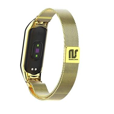 Imagem de Pulseira NSmart magnética em aço inoxidável compatíveis com MI BAND MI BAND 8 / MI BAND 7 / MI BAND 6 / MI BAND 5 / MI BAND 4 / MI BAND 3 / MI BAND 2 - New version (Gold, MI BAND 5)
