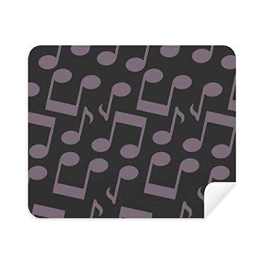 Imagem de Pano de limpeza preto roxo escuro notas musicais pano de limpeza de tela 2 peças tecido de camurça