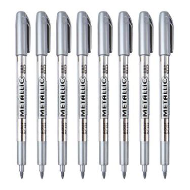 Imagem de Canetas marcadoras metálicas MyArTool, marcadores permanentes metálicos para ilustração de artista, artesanato, criação de cartão de presente, álbum, álbum, conjunto de 8, Prata, 8