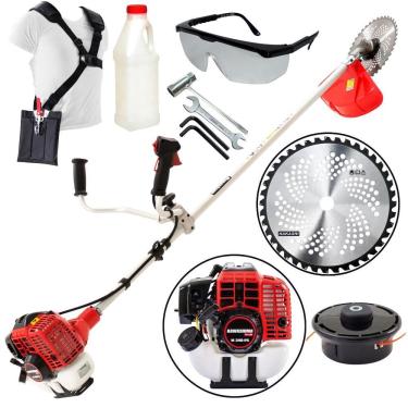 Imagem de Roçadeira Lateral Kawashima KW420L Linha Plus 42cc 2 Tempos á Gasolina Econômica Com Lâmina de Vídia e Guidão Para Maior Conforto Durante a Operação