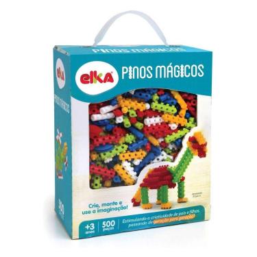 Imagem de Brinquedo Infantil Para Montar Pinos Magicos 500 Pecas Elka