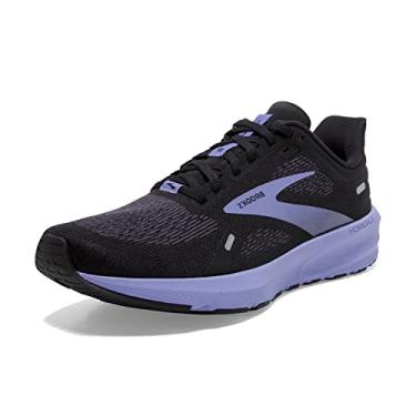 Imagem de Brooks Tênis de corrida feminino Launch 9 Neutral, Preto/ébano/roxo, 5 Wide
