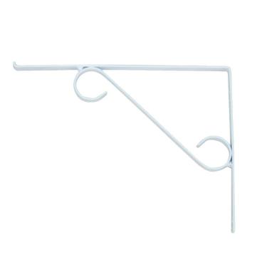 Imagem de Cantoneira Branca Suporte Mão Francesa em S p/ Vidro 30x50cm