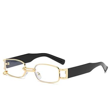 Imagem de Óculos de sol da moda Vintage Quadrado Preto Óculos de Sol Feminino Luxo Pequeno Retângulo Óculos de Sol Masculino Feminino Gradiente Claro Espelho Oculos De Sol,C2,Quadrado