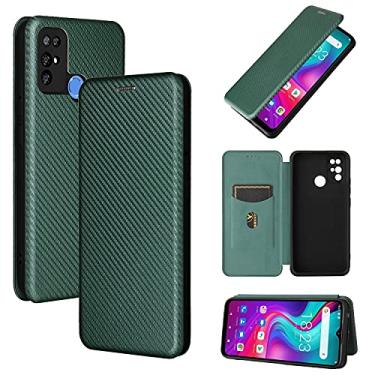 Imagem de HONGYAN Capa de telefone Para Doogee X96 Pro textura de fibra de carbono Flip TPU + PC + PU CAEL Capa protetora