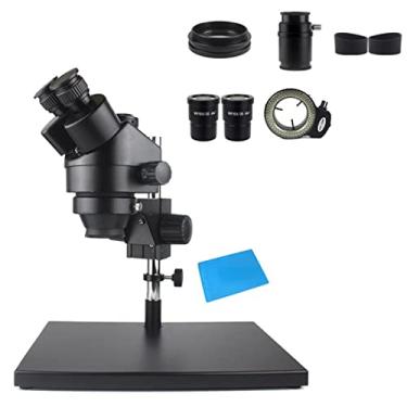 Imagem de Lâminas de microscópio de laboratório 3,5 x 90 x zoom simulfocal simultâneo microscópio estéreo industrial 38 MP 1080p peças de microscópio de câmera HDMI (cor: 7X-45X A)