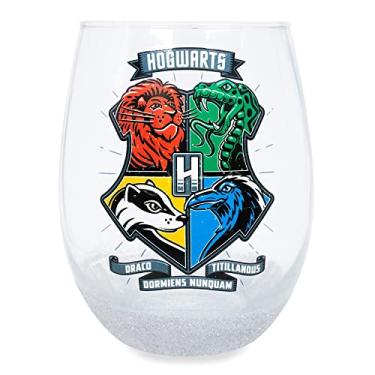 Imagem de Assentos de animais de Hogwarts Harry Potter 590 ml Copo de vinho sem haste com fundo mergulhado | Copo de copo para mimosas, coquetéis | Utensílios de bar para casa, decoração de cozinha, presentes do mundo mágico