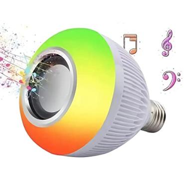 Imagem de Caixa De Som Lâmpada Bluetooth Musical 2 Em 1 Led Rgb Colorido Controle Remoto 5V 12w Portatil