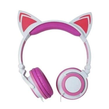 Headphone Headset Gatinho Orelha De Gato Com Led Fone De Ouvido Lt30  (Lilas)