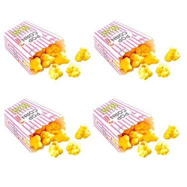 Imagem de Conjunto de 4 caixas de borracha para lápis de pipoca, bonito estilo pipoca, borracha para crianças, estudantes, material de escritório, lembrancinhas de festa