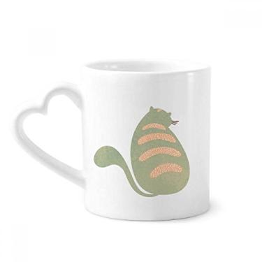Imagem de Caneca em aquarela de gato verde ciano com ajuste animal caneca de café cerâmica copo de coração de vidro