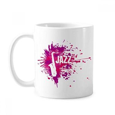 Imagem de Sax Jazz Music Culture Pattern Caneca cerâmica cerâmica café porcelana xícara louça