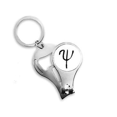 Imagem de Alfabeto grego Psi silhueta preta alicate anel chaveiro abridor de garrafa cortador