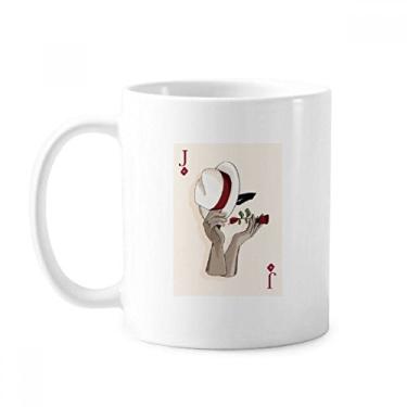 Imagem de Baralho de cartas diamante padrão J caneca cerâmica xícara de café porcelana louça