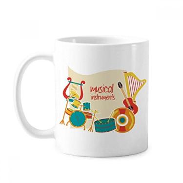 Imagem de Fone de ouvido Tambor Instrumentos musicais Caneca Cerâmica Cerâmica Xícara Porcelana Talheres