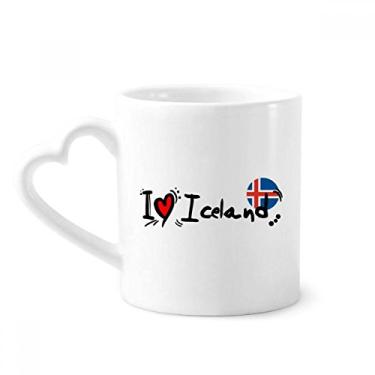 Imagem de I Love Iceland Word Flag Love Heart Illustration Mug Coffee Ceramic Drinkware Glass Heart Cup