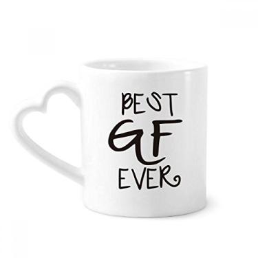 Imagem de Best BF Ever Caneca de amor para o dia dos namorados café cerâmica copo de coração de vidro
