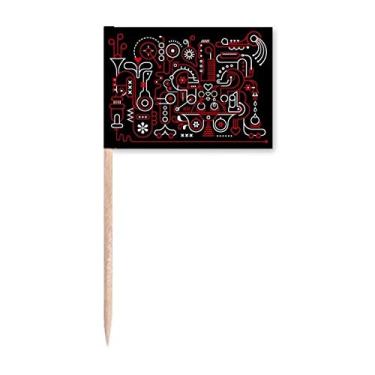 Imagem de Graffiti Street Abstract Red White Pattern Toothpick Flags Marker Topper Party Decoration