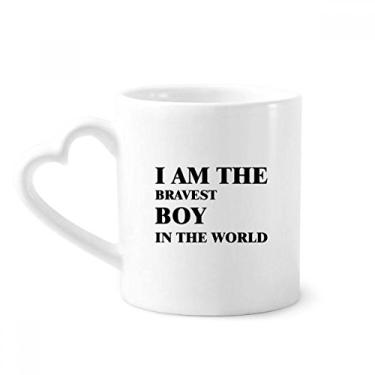 Imagem de I Am The Bravest Boy Caneca de café cerâmica copo de coração de vidro