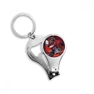 Imagem de Chaveiro de anel de cortador de unhas do corpo engraçado do jogo do personagem de desenho animado