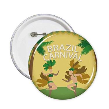 Imagem de Hula Brazil Slogan de Carnaval Alfinetes Brasil Emblema Botão Decoração Acessório 5 peças