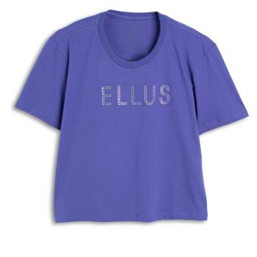 Imagem de Camiseta Ellus Cotton Shine Box Feminina Azul