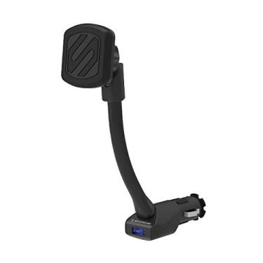 Imagem de Scosche MAG12V MagicMount Suporte magnético universal para celular para carro, suporte para isqueiro com carregador USB, fácil montagem magnética para iPhone, iPad, smartphones, tablets e todos os