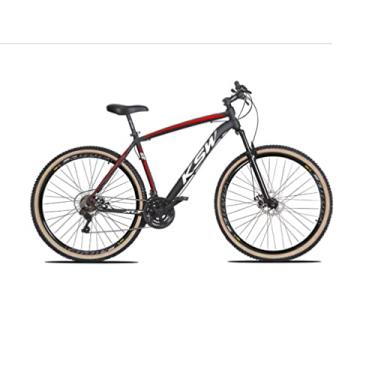 Imagem de Bicicleta Aro 29 Ksw Xlt 24v Freio a Disco Garfo Com Suspensão Mtb 29 Alumínio Pneu com Faixa Bege (19, Preto/Vermelho/Branco)