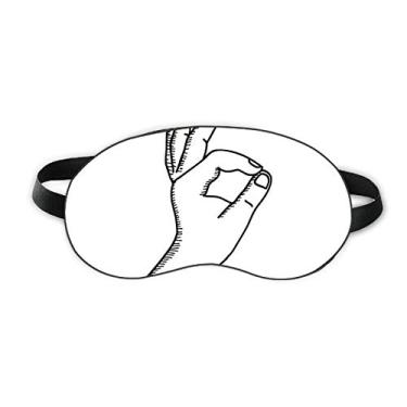 Imagem de OK Gesture Line Desenho Padrão Sono Eye Shield Capa para Sombra Noturna Macia