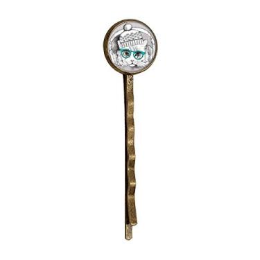 Imagem de Fone de ouvido chapéu de lã branco gato proteger animal retrô cabelo de metal Bobby Pin Headwear